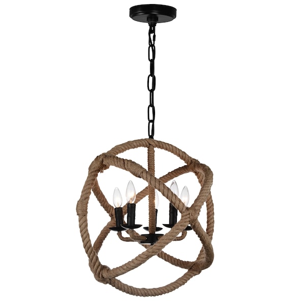 Cwi Lighting Padma 5 Light Up Chandelier With Black Finish 9706P21-5-101 - main
